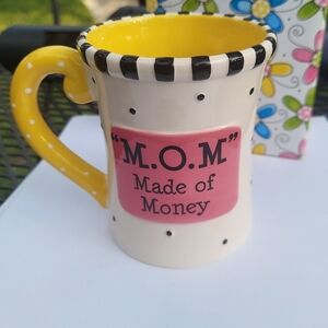 NIB burton + BURTON M.O.M Made of Money Ceramic Mug